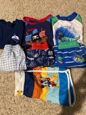 Lot of 2T & 3T Swim shirts and trunks